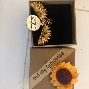You Are My Sunshine Gold Sunflower Necklace